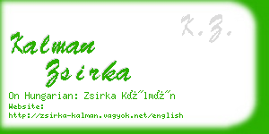 kalman zsirka business card